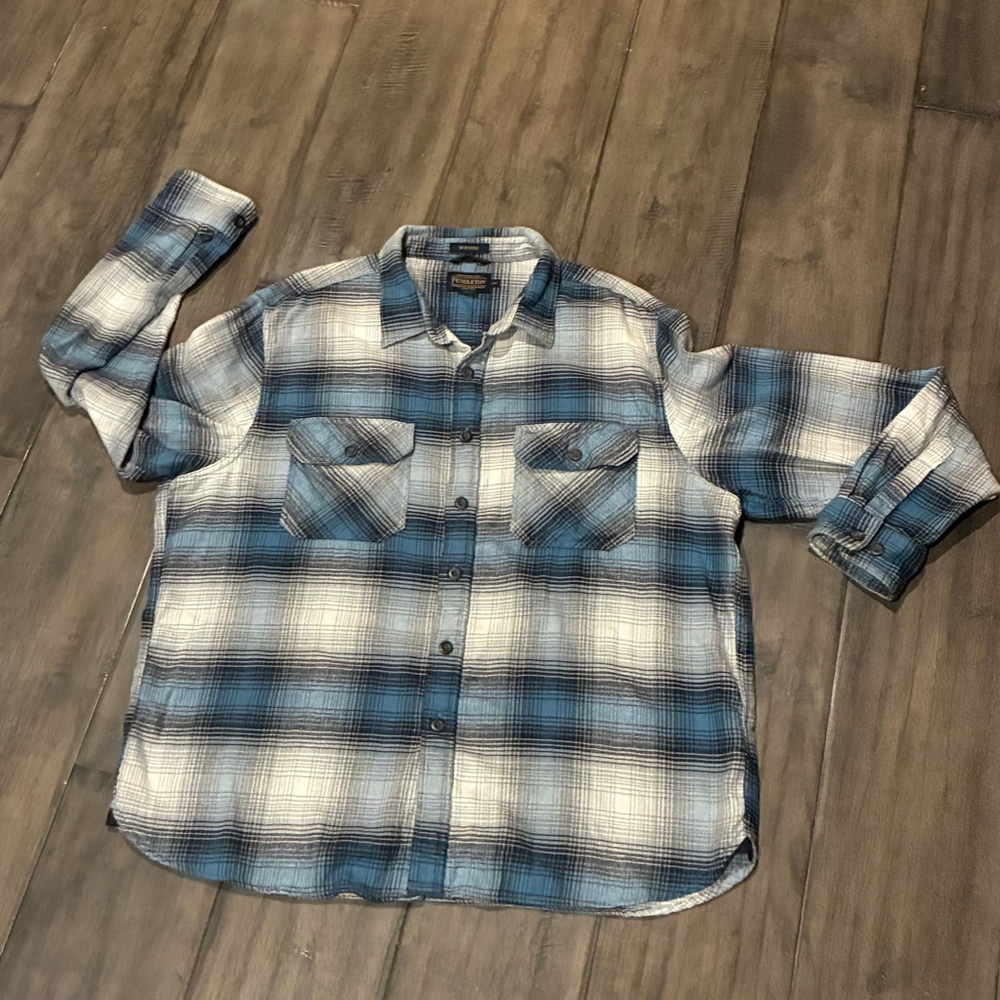 Pendleton Burnside Doublebrushed Blue And White P… - image 8